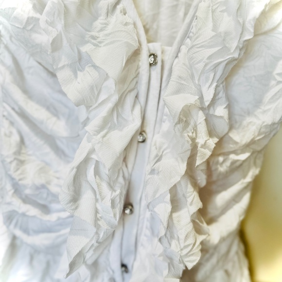 Women’s Ruffle Rhinestone Shirt - Picture 2 of 4